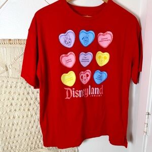 Disneyland Valentine Sweethearts Castle Cuties Mickey Mouse Red Women’s S Shirt